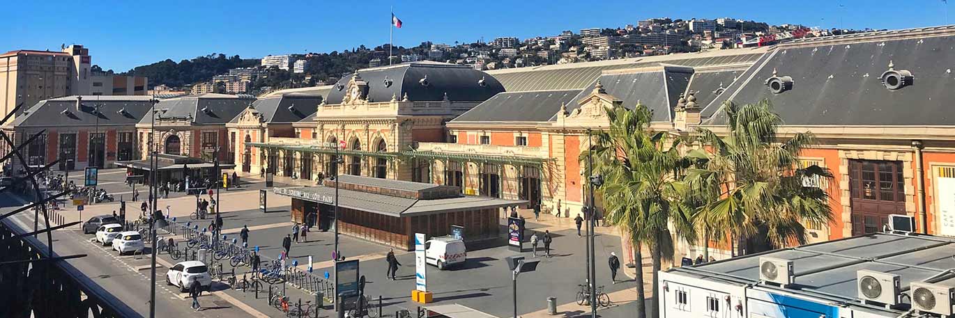 Vue de la gare de Nice depuis la maison de retraite